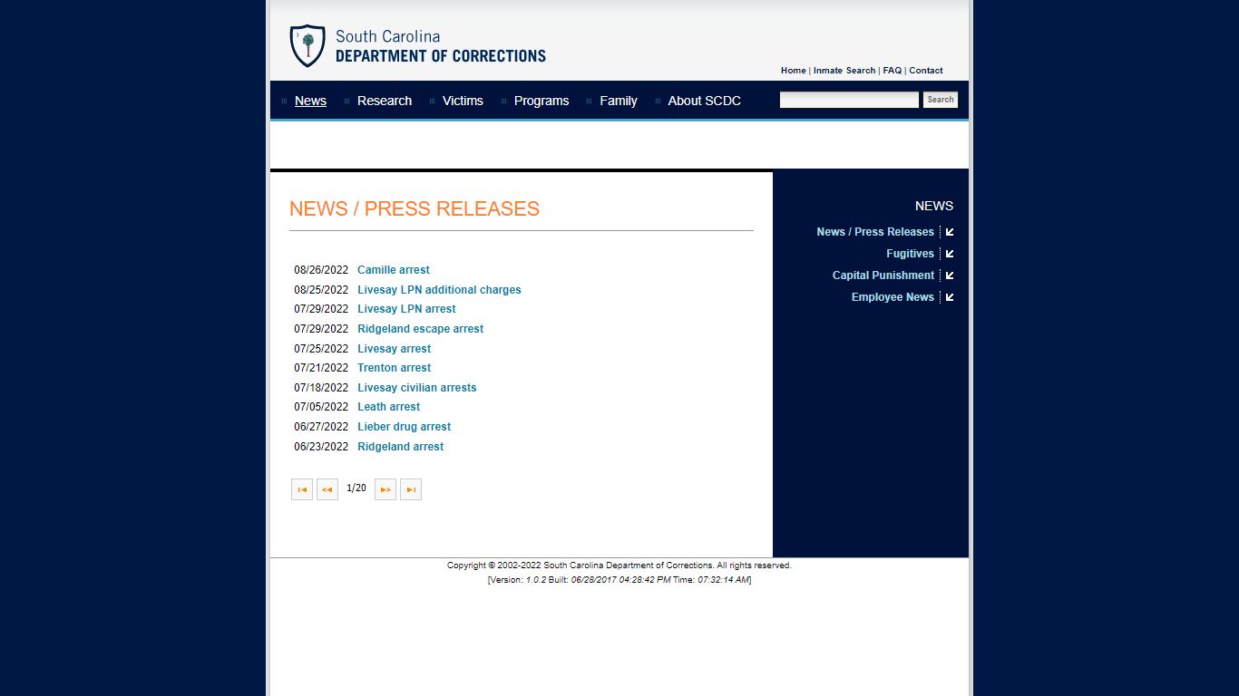 View Agency - South Carolina Department of Corrections